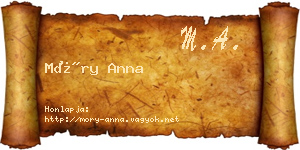 Móry Anna névjegykártya